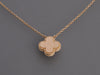 Van Cleef & Arpels 18K Yellow Gold MOP Vintage Alhambra 2012 Holiday Pendant Necklace