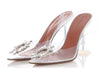 Amina Muaddi Clear Crystal Begum Slingback Pumps