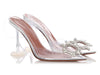 Amina Muaddi Clear Crystal Begum Slingback Pumps