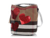 Burberry Medium Red Canvassed Check Sequin Hearts Ashby Hobo