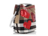 Burberry Medium Red Canvassed Check Sequin Hearts Ashby Hobo
