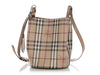 Burberry Small Camel Haymarket Check Lorne Bucket Bag