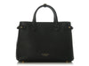 Burberry Medium Black Pebbled Leather Banner Tote