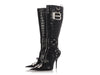 Balenciaga Black Embossed Leather Essex Boots