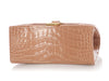 Balenciaga Small Beige Crocodile Embossed Hourglass Bag