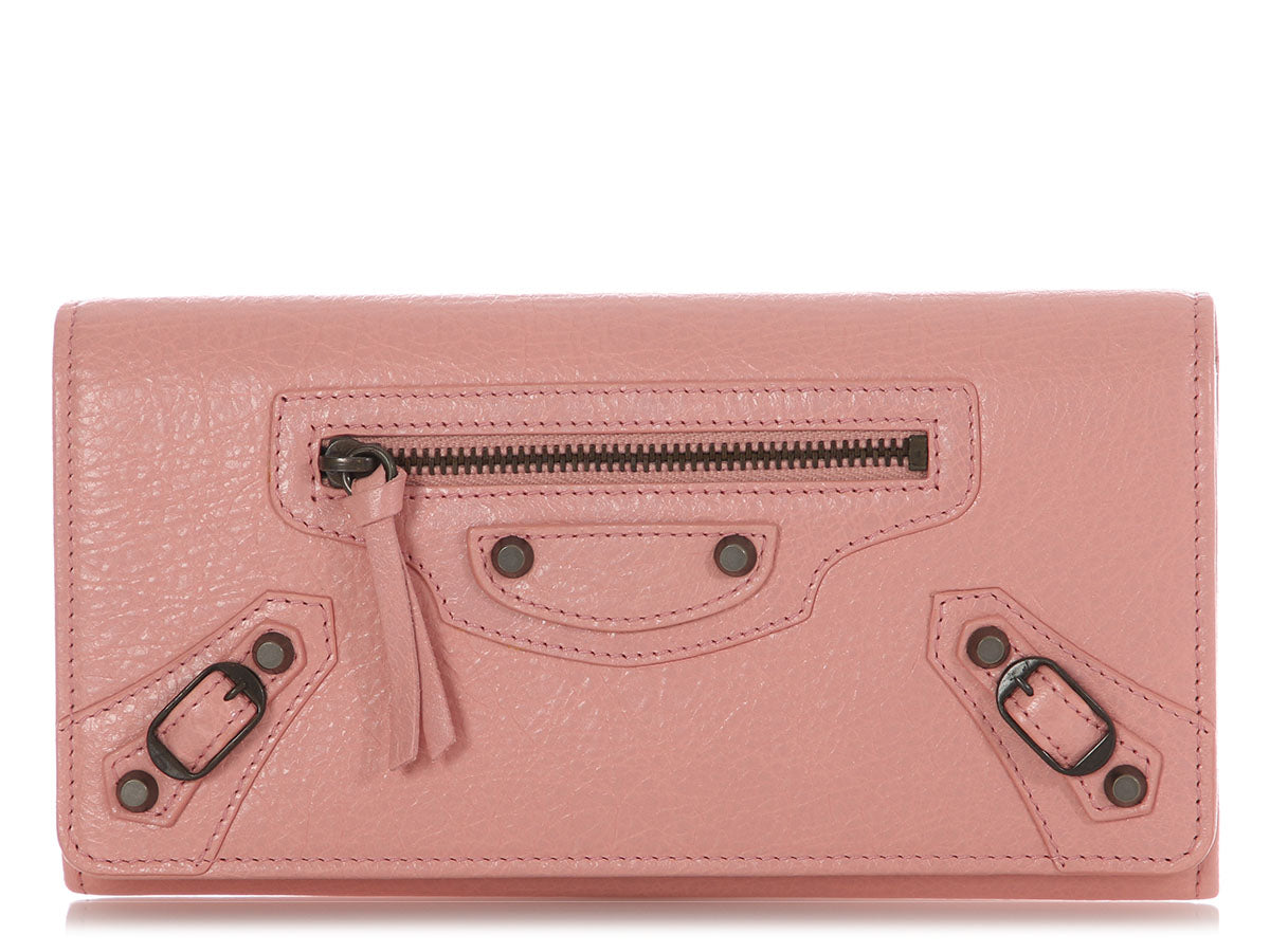 Balenciaga Rose Peche Continental Wallet