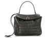 Balenciaga Mini Gunmetal Croc-Embossed Rodeo
