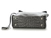 Balenciaga Mini Gunmetal Croc-Embossed Rodeo