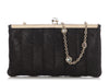 Bulgari Black Plissé Leather Evening Bag