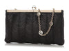Bulgari Black Plissé Leather Evening Bag