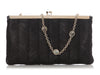Bulgari Black Plissé Leather Evening Bag