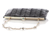 Bulgari Black Plissé Leather Evening Bag