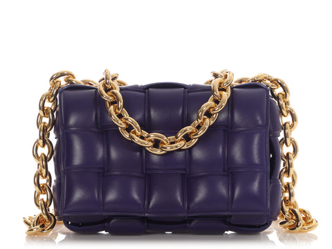 Bottega Venetta Maxi Blue Padded Chain Cassette Bag