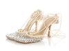 Bottega Veneta Sparkle Stretch Lace-Up Sandals