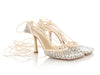 Bottega Veneta Sparkle Stretch Lace-Up Sandals
