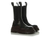 Bottega Veneta Black and Brown Stretch Chelsea Boots