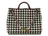 Bottega Veneta Burgundy and White Check Andiamo Tote