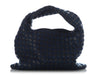 Bottega Veneta Small Abyss Denim and Leather Intrecciato Hop Bag