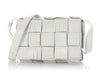 Bottega Maxi White Fringed Intrecciato Nappa Cassette Bag