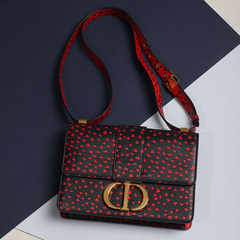 Dior Black Hearts 30 Montaigne Shoulder Bag