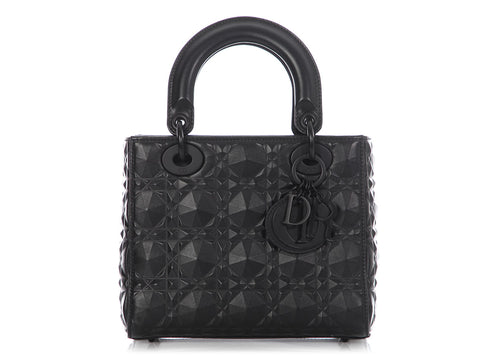 Dior Small Matte Black My ABCDior Diamond Motif Lady Dior