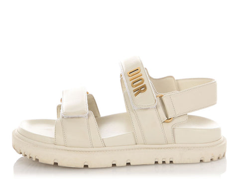 Dior White Dioract Sandals