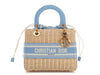 Dior Medium Cornflower Blue Wicker Oblique Lady Dior
