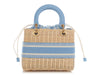Dior Medium Cornflower Blue Wicker Oblique Lady Dior
