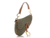 Dior Green Monogram Canvas Saddle Bag