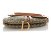 Dior Green Monogram Canvas Saddle Bag