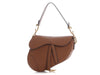 Dior Tan Grained Leather Saddle Bag with Strap
