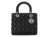 Christian Medium Black Lambskin Lady Dior