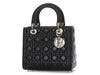 Christian Medium Black Lambskin Lady Dior