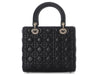 Christian Medium Black Lambskin Lady Dior