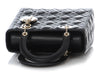 Christian Medium Black Lambskin Lady Dior
