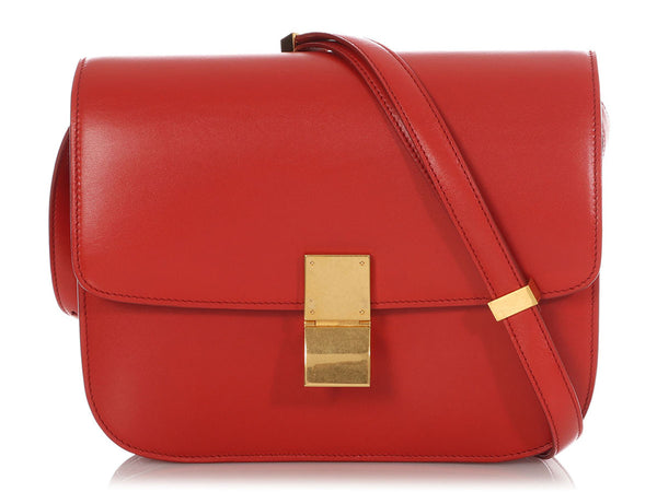 C line Medium Red Classic Box Bag