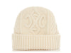 Celine Off White Knit Triomphe Beanie