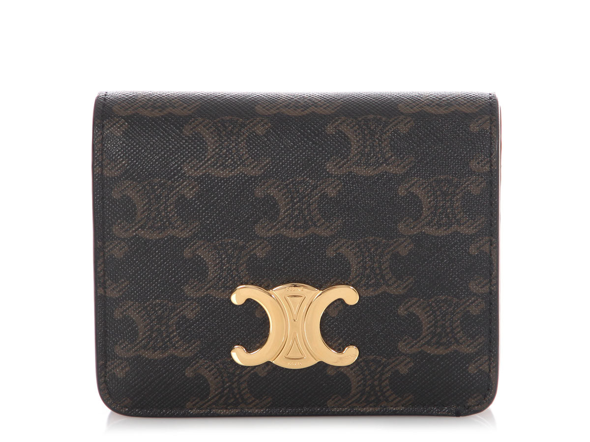 Celine Brown Triomphe Compact Wallet