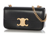 Celine Black Shiny Calfskin Claude Chain Shoulder Bag
