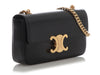 Celine Black Shiny Calfskin Claude Chain Shoulder Bag