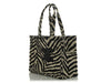 Celine Large Natural and Black Canvas Triomphe Cabas Tote