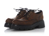Celine Brown Waxed Suede Triomphe Derbies