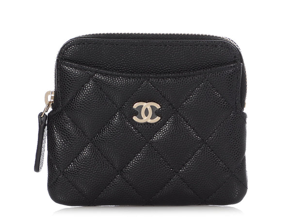 Chanel Zip Coin Purse Quilted Caviar Gold-tone Black in Caviar with Gold-tone  - US