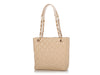 Chanel Beige Part-Quilted Caviar Petite Shopping Tote PST