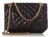 Chanel Black Quilted Distressed Shiny Calfskin Reissue Flap