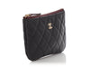 Chanel Mini Black Quilted Caviar Classic O Pouch
