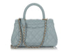 Chanel Mini Light Blue Quilted Caviar Coco Handle
