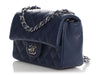 Chanel Mini Navy Quilted Caviar Rectangular Classic