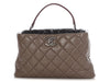 Chanel Tweed and Quilted Portobello Glazed Calfskin Top Handle Bag
