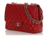 Chanel Jumbo Red Quilted Lambskin Classic Single Flap